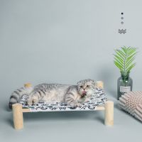 Pet Hammock Cat Nest Cat Bed Solid Wood Canvas Marching Bed Detachable Wash Small Dog Rabbit Pet House Supplies Beds