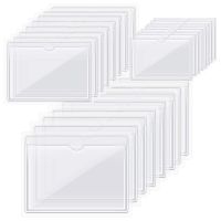 24 Pcs Self-Adhesive Label Holder Pockets Index Card Pockets Adhesive Business Card Holders, 3 Sizes