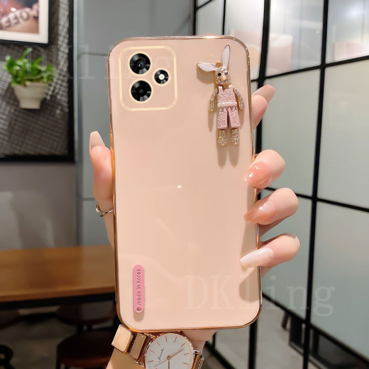 เคสโทรศัพท์กระต่ายคริสตัลน่ารักสำหรับ-realme-oppo-ซิลิโคนชุบด้วยไฟฟ้า-c53ปลอกอ่อน-realmec53เลนส์ฝาครอบป้องกัน2023