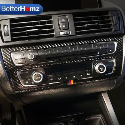 คาร์บอนไฟเบอร์สำหรับ BMW F20 F21 Series 1คอนโซลกลางแผง CD กรอบครอบแต่งขอบเมตรสติกเกอร์ประสิทธิภาพของตกแต่งภายในรถยนต์