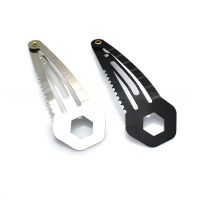 1pcs Stainless Steel Multifunction Hairpin Hair Clip Ruler Cutter Travel Outdoor Camping Survival Utility EDC Pocket Tools