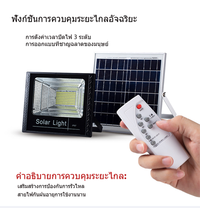 สินค้าพร้อมส่ง-solar-lights-led-10w-25w-45w-65w-120w-200w-ไฟสปอตไลท์-กันน้ำ-ไฟ-solar-cell-ใช้พลังงานแสงอาทิตย์-โซลาเซลล์-แผงโซล่าเซลล์โซล่าเซลล์พร้อมรีโมทควบคุมแสงกลางแจ้ง-ไฟสว่างจ้าโคมไฟติดผนังพลังงา