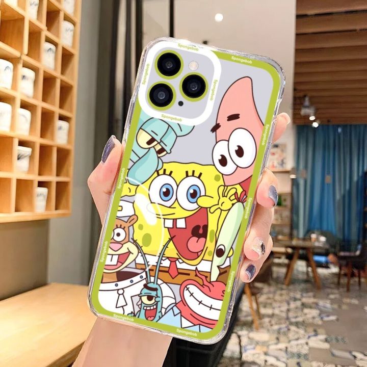 cartoon-s-spongebobs-phone-case-for-iphone-11-12-mini-13-14-pro-max-transparent-shell