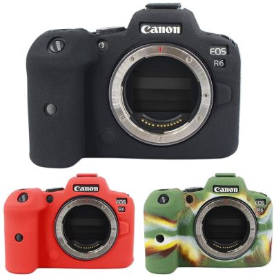 เคสซิลิโคนสำหรับ Canon EOS R6ผิวตัวกล้องป้องกันการกระแทกดีไซน์พื้นผิวด้านบน