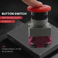 AC 600V 10A Red Mushroom Emergency Stop Push Button Switch 22mm NO NC