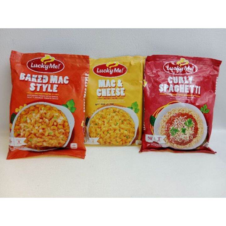 Lucky Me! Instant Pasta Baked Mac/Mac Cheese/Curly Spaghetti Lazada PH