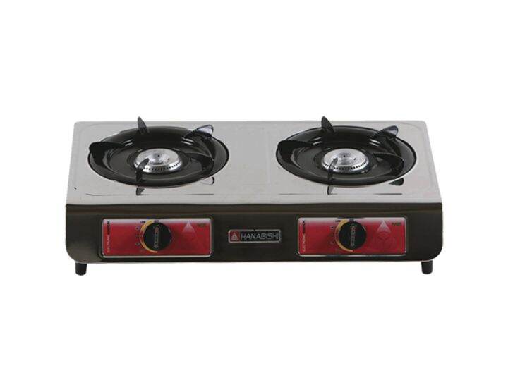 Hanabishi Gas Stove G202 Double Burner Stainless Top With Seperate