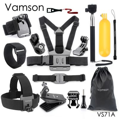 สายรัดข้อมือทุ่นลอยน้ำสายรัดหมวกนิรภัยสายรัดหน้าอก Vamson อุปกรณ์เสริมสำหรับ Gopro Hero 7 5 6 8สายรัดศีรษะสำหรับ Sj4000สำหรับ Vs71 Yi 4K