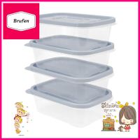 กล่องอาหาร KECH 9001 600 มล. สีเทา แพ็ก 4 ชิ้นFOOD CONTAINER KECH 9001 600ML GREY 4PCS **คุณภาพดี**