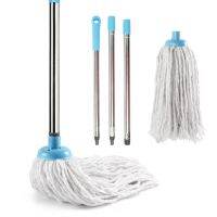 【TIMIN Home Tools】 ฝ้ายกระทู้ Mops สแตนเลสจับด้วยตนเองการคายน้ำวงกลมครัวเรือนทำความสะอาดไม้ถูพื้นทำความสะอาดพื้น