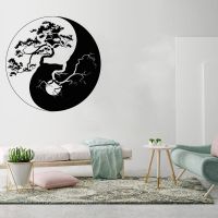 Vinyl Wall Decal Yin Yang Zen Philosophy Tree Asian Wall Stickers Mural Living Room Bedroom Home Decorate Decals Wallpaper