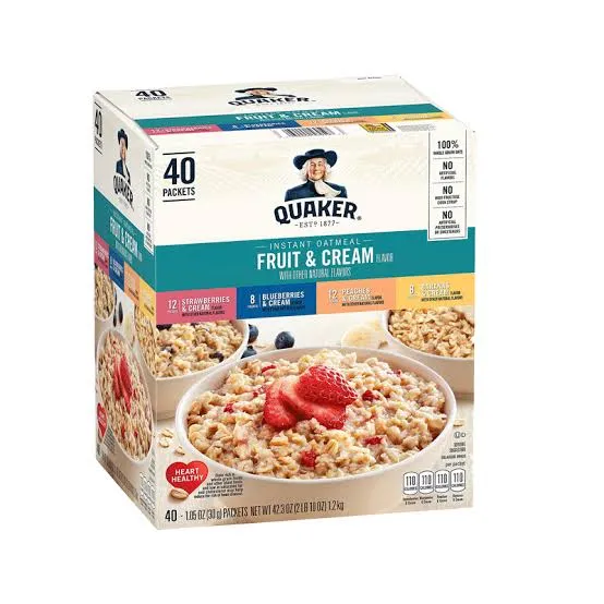 Quaker Instant Oatmeal Fruit and Cream Variety pack (40pcs) Lazada PH
