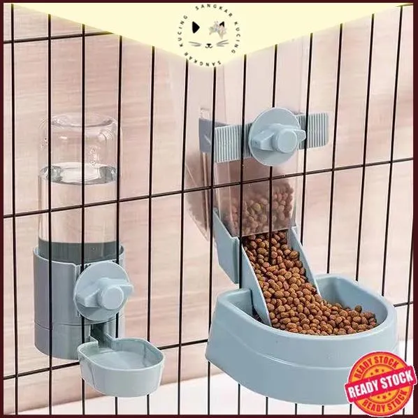 ♦♞ Hanging Waterer Pet Drinking Fountain Can Hang Stationary Cat Cage Automatic Food Feeder