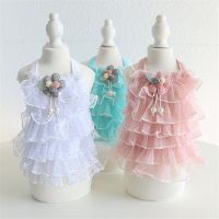 Hanpanda 2023 Spring&amp;summer New Multi-layer Lace Spray Cat Wedding Dress Sweet Leisure Dog Clothes Pet Cat Sling Skirt Gift Dresses