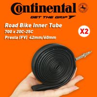 Continental ยางรถจักรยาน2ชิ้นภายใน28 (700C) Presta Butyl Ruer 700C X20-25เกรดดีเยี่ยมห่วงยางจักรยานในท่อถนน