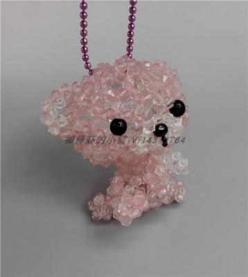 [COD] single cartoon acrylic handmade beaded bag pendant car decoration stick shrimp shop