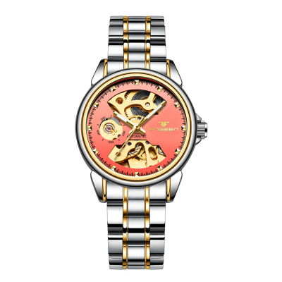 Luxury Women Watches FNGEEN Brand Automatic Mechanical Watch Ladies Steel Skeleton Antique Female Dress Wristwatch Reloj Mujer