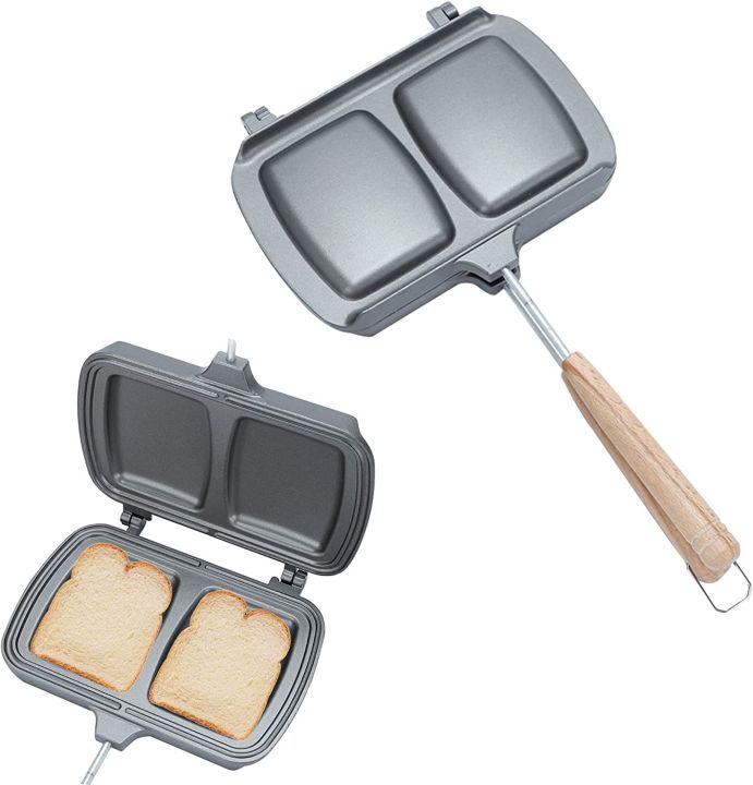 Supplies Non-Stick Sandwich Maker Foldable Grill Double-Sided Frying Pan