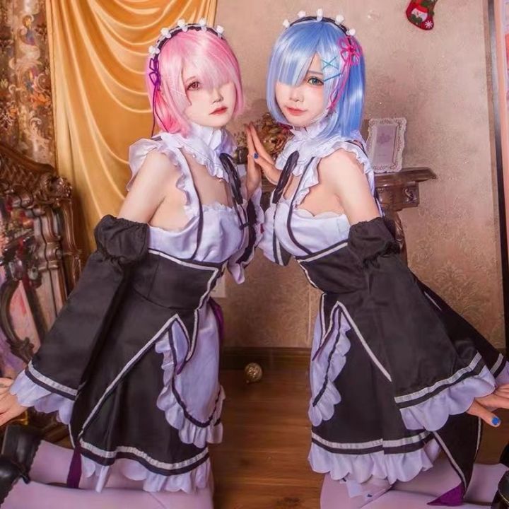 Plus Size Anime Maid Outfit Cosplay Lolita Dresses Kawaii Pink Maid Uniform  Housekeeping Halloween Costume For
