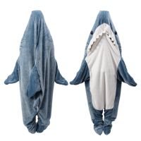 Cartoon Shark Sleeping Bag Pajamas Office Nap Shark Blanket Karakal High Quality Fabric Mermaid Shawl Blanket For Children Adult