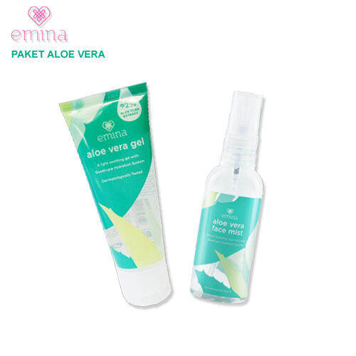 PAKET 2AV Emina Aloe Vera Gel 60ml + Aloe Vera Face Mist 60ml Lazada