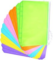 Binder PVC Pocket Notebook Loose Leaf Bags Colorful Holes Zipper Folders Waterproof Pouch Document Filing Bags