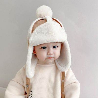 KELANSI หมวกหมวกตุ๊กตาเด็กอบอุ่นน่ารักสำหรับหน้าหนาวเครื่องป้องกันหูหมวกสไตล์เกาหลีเด็ก