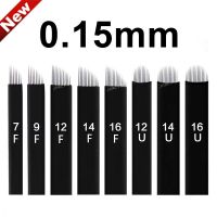 0.15mm 50Pcs Laminas Nano Tebori Microblading Black 12/14/16/18 Flex U Shape Tattoo Needles Blade Permanent Makeup Eyebrow Pen