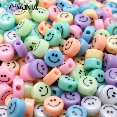 ✈ 30pcs 8mm Colorful Resin Beads Flat Round Smiley Beads Spacer Beads For Jewelry Making Diy Bracelet Necklace Jewelry Wholesale
