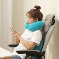 ：&amp;gt;?": Travel Pillows Airplanes Inflatable Super Portable Neck Pillow U-Shape Automatic Inflatable Cervical Vertebr Camping Pillows