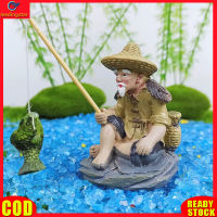 LeadingStar RC Authentic Resin Micro Landscaping Sculpture Ornaments Old Man Fishing Artificial Ornaments For Aquarium Decoration