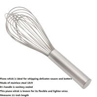 ✁✒✖ 1Pcs Foodservice Commercial Grade Stainless Steel Piano Whisks 11-Inch