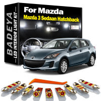 BADEYA 9Pcs Canbus Car LED Interior Light Kit For 2010 2011 2012 2013 Mazda 3 Sedaan Hatchback Map Dome Trunk License Plate Lamp