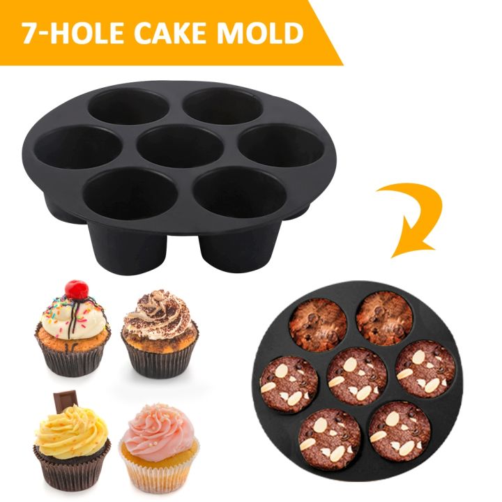 Air Fryer Silica Gel 7-hole Cake Mold Oven Muffin Cup Cake Mold