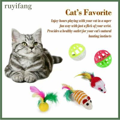 ruyifang 21ชิ้น/เซ็ตชุดสัตว์เลี้ยงพับอุโมงค์แมวของเล่นสนุกช่อง Feather balls MICE Shape