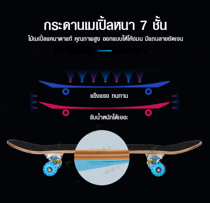 พร้อมส่ง-skateboards-สเก็ตบอร์ด-คุณภาพสูง-80cm-สเก็ตบอร์ด-4ล้อ-สเก็ตบอร์ดล้อมีไฟ-ล้อpu-ล้อไฟกระพริบ-แฟชั่นสเก็ตบอร์ด-เมเปิ้ลบอร์ด-ผู้เริ่มต้นเล