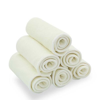 HappyFlute 10 Pcs ไม้ไผ่ใส่ล้างทำความสะอาดได้ Breathable Inserts Boosters Liners สำหรับผ้าอ้อมเด็กผ้าอ้อม