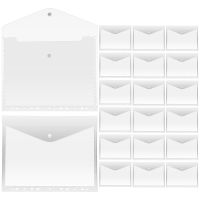 20 Pcs A4 Transparent Binder Folders Hooks Organizer Office Envelope Envelopes School Clear Pockets