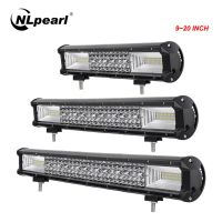 NLpearl ไฟ LED บาร์ออฟโร้ด9 14 17 20นิ้ว,บาร์ไฟ LED สปอตไลท์สำหรับรถยนต์รถบรรทุกเรือไฟสปอร์ตไลท์ ATV 4X4สีฉลุ LED