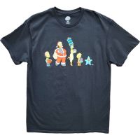 New Mens The Simpsons Homer &amp; Family Christmas Vintage Cartoon Black TShirt Tee