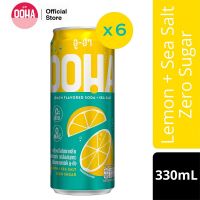 OOHA Lemon Sea Salt Flavored Soda 330ml Pack 6 อูฮ่า เครื่องดื่มโซดากลิ่นเลมอนผสมซีซอล์ท 330 มล. 6 กระป๋อง