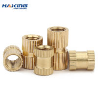 10/25/50/100 Pcs ทองเหลือง Knurl ใส่ Nut M2 M2.5 M3 M4 M5 M6 หญิงด้ายทองแดง moulding Knurled Threaded Nuts สำหรับ 3D เครื่องพิมพ์-cijiha