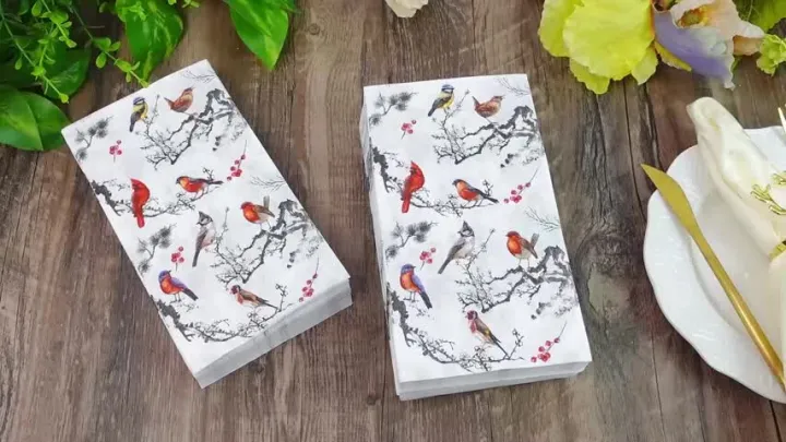 LZD Qilery 200 Packs Bird Guest Napkins Paper Napkin Bird