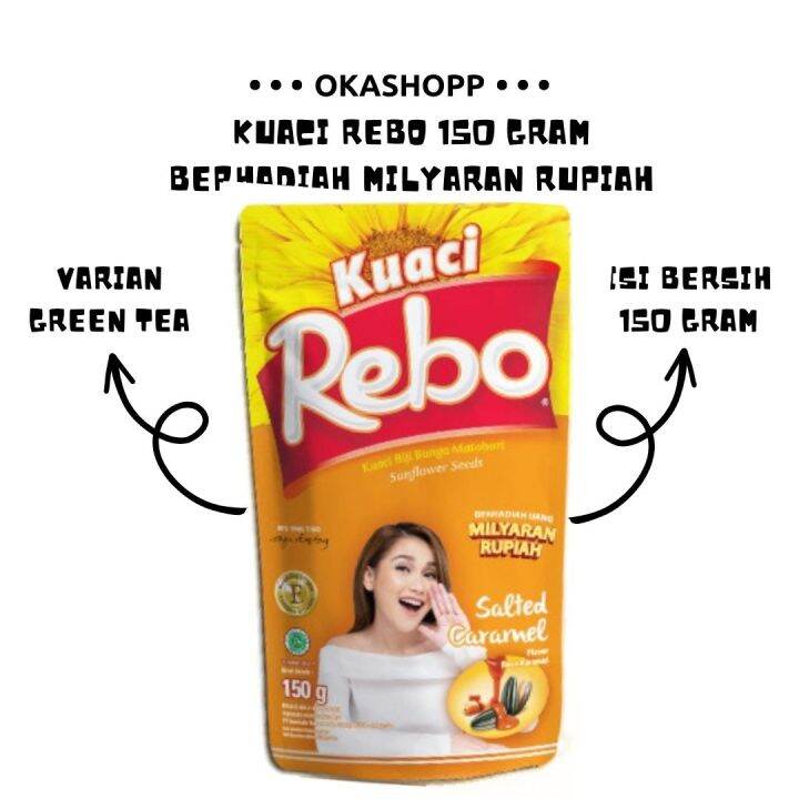 Kuaci Rebo 150 Gram All Varian Original Green Tea Salted Caramel