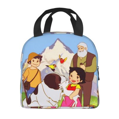 Heidi er And Grandpa Insulated Lunch Bag For Women Leakproof Snow Goat Cartoon Thermal Cooler Lunch Office Work School