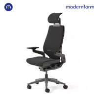 Modernform เก้าอี้ Steelcase ergonomic รุ่น Gesture พนักพิงสูง แบบWrap  โครงเทา หุ้มผ้าดำ เก้าอี้เพื่อสุขภาพ