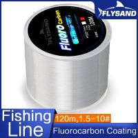 FLYSAND 120M Fluorocarbon Coating Fishing Line Carbon Fiber Leader Line Fishing Lure Wire Sinking Line 0.20-0.60mm 7.15lb-45lb Fishing Lines