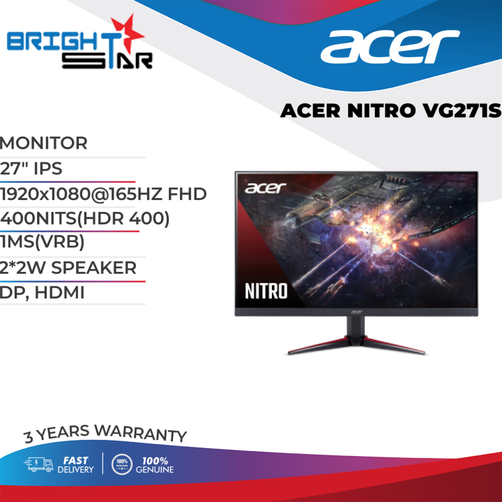 acer 27 nitro vg271s ips 165 hz hdr