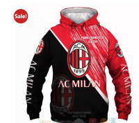 AC Milan red black All Over Print 3D shirt, hoodie