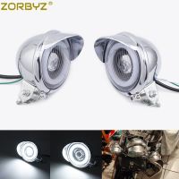 ZORBYZ ไฟหน้า LED รถจักรยานยนต์โครเมี่ยมไฟตัดหมอกจุดโคมไฟตานางฟ้าสำหรับการท่องเที่ยวชอปเปอร์ฮาร์เลย์ Bobber ที่กำหนดเอง